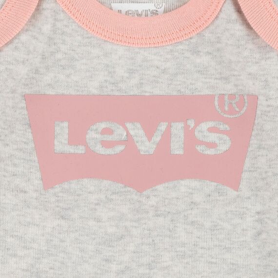 Levi's Kids Classic batwing infant hat bodysuit bootie set 3pc Baby Jungen Pastel Turquoise 0-6 Monate