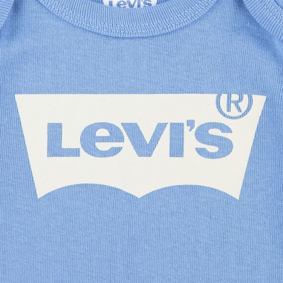 Levi's Kids Classic batwing infant hat bodysuit bootie set 3pc Baby Jungen Pastel Turquoise 0-6 Monate