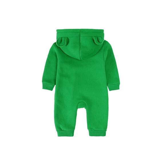 Alunsito Baby Jungen Mädchen Jumpsuit Bärenohr Kapuzenpullover Strampler Reißverschluss Langarm Einteilig Outfits Warme Kleidung für Unisex 66 Grasgrün 3-6 Monate