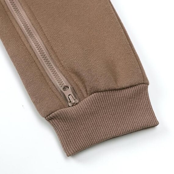 Alunsito Baby Jungen Mädchen Jumpsuit Bären Ohrhörer Hoodie Strampier Reißverschluss Langarm ein Stück Outfits warme Kleidung für Unisex 59 Brown 0-3 Monate