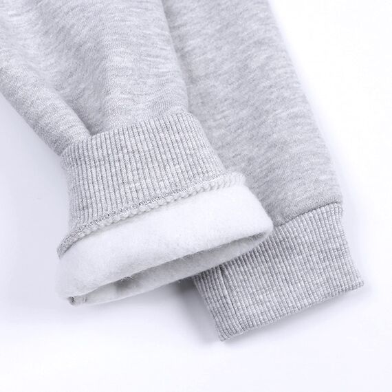 Alunsito Kleinkind Baby Reißverschluss Kleidung Solide Bärenohr Langarm Kapuzen Overall Frühling Winter Reißverschluss Body Grau 73 6-9 Monate