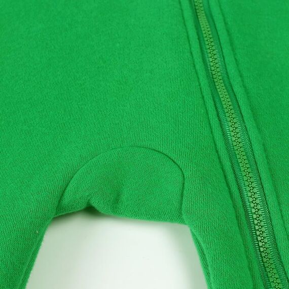 Alunsito Baby Jungen Mädchen Jumpsuit Bärenohr Kapuzenpullover Strampler Reißverschluss Langarm Einteilig Outfits Warme Kleidung für Unisex 66 Grasgrün 3-6 Monate