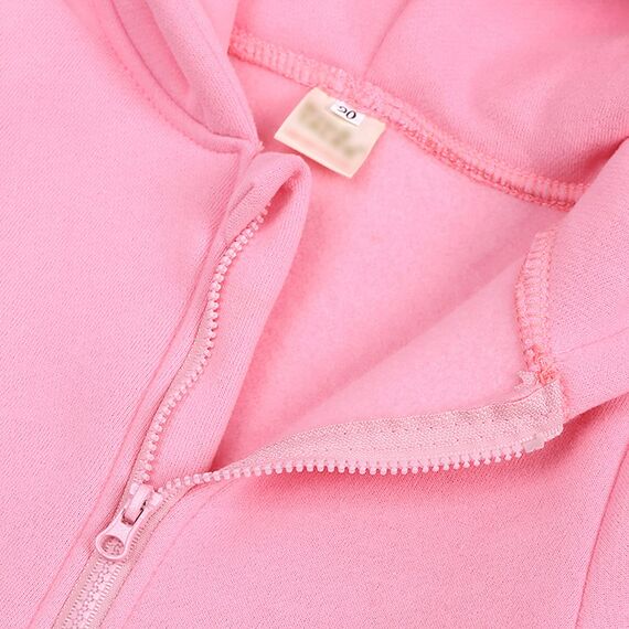 Alunsito Neugeborenes Baby Strampler für Jungen Mädchen Bärenohr Einteiler Langarm Hoodie Overall Säuglings Herbst Body Rosa 66 3-6 Monate