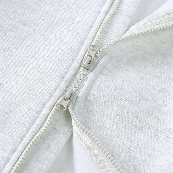 Alunsito Reißverschluss-Overall Babykleidung für Jungen und Mädchen Reißverschluss Kapuzenpullover Spielanzug mit gespleißter Kapuze Bodysuit langärmelig Herbst-Winter 59 Khaki Beige 0-3 Monate