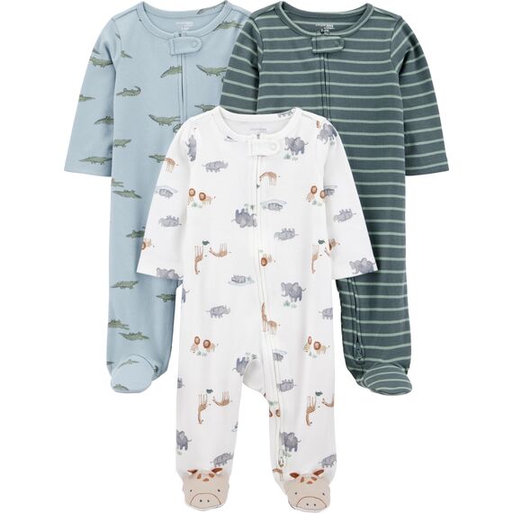 Simple Joys by Carter's 3er-Pack Sleep and Play, Streifensafari, Neugeboren