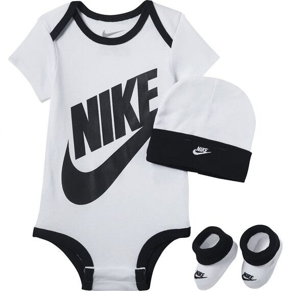 Nike Unisex-Kinder Futura Logo 3pc Set T-Shirt, Weiß (White), (Herstellergröße: 74/80)