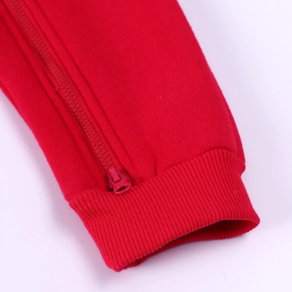 Alunsito Neugeborenes Baby Jungen Mädchen Strampler Kleinkind Einteilig Einfarbig Outfits Langarm Bär Ohr Kapuze Jumpsuits Kleidung 73 Rot 6-9 Monate