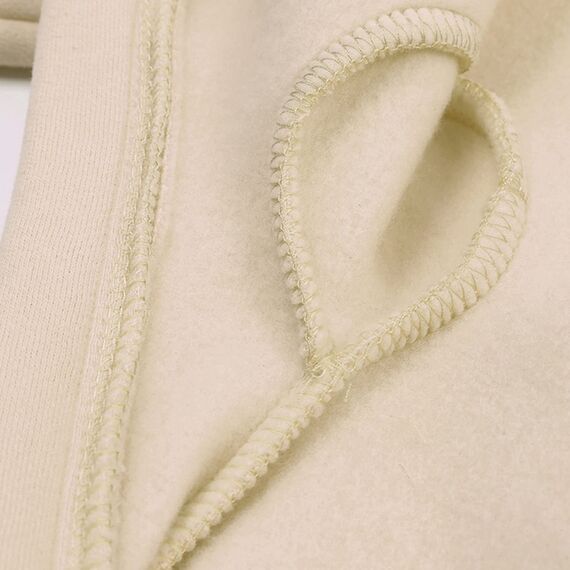 Alunsito Neugeborenes Baby Jungen Mädchen Overall Hoodie Strampler Reißverschluss Langarm Einteilige Outfits Warme Kleidung Beige 80 9-12 Monate
