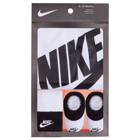 Nike Unisex-Kinder Futura Logo 3pc Set T-Shirt, Weiß (White), (Herstellergröße: 74/80)