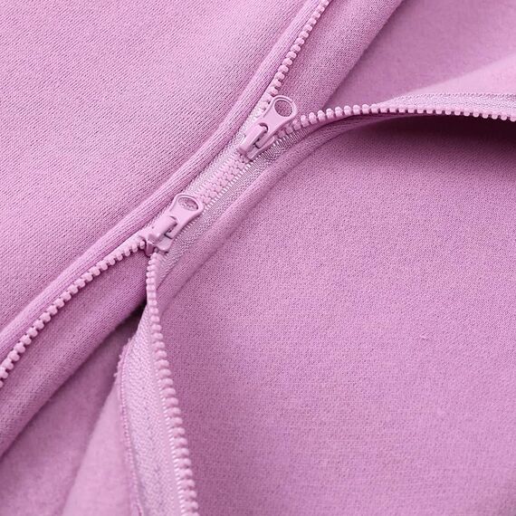 Alunsito Säugling Baby Mädchen Kalter Winter Warme Kleidung Lange Ärmel Reißverschluss Fleece Strampler Einfarbig Bärenohr Kapuzenpulli Overall Bodysuit 90 Lila 1-2 Jahre