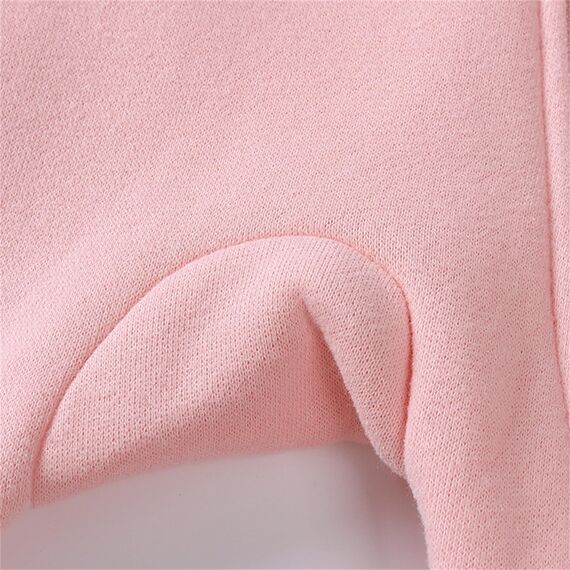 Alunsito Neugeborene Babykleidung für Jungen und Mädchen, Kapuzenoverall, Farbblock, Reißverschluss, Langarm, Kapuzenpullover, Strampler, Body, Overall, Outfit 80 Pink Peach 9–12 Monate