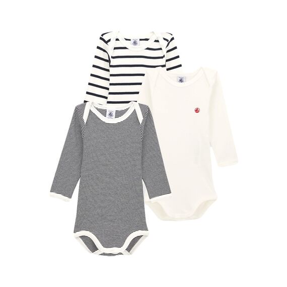 Petit Bateau Unisex BabyGestreifter Body mit langen Ärmeln (3er Pack) , Variante 1, 18 Monate
