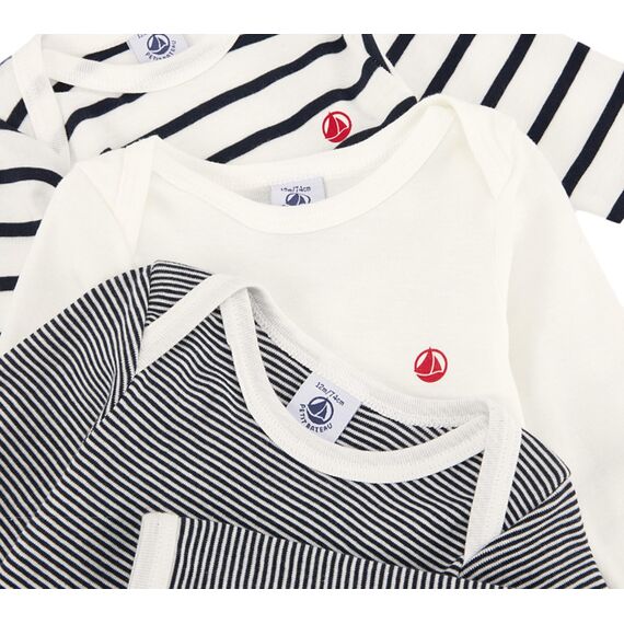 Petit Bateau Unisex BabyGestreifter Body mit langen Ärmeln (3er Pack) , Variante 1, 18 Monate