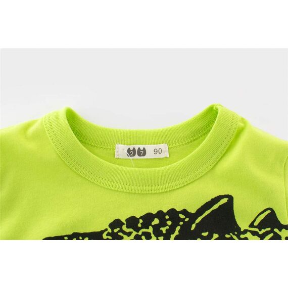 Unisex Baby T-Shirt Baumwolle Süß Karikatur Tier Muster Tops für 1-7 Jahre Alt (5-6 Jahre, A- grün)