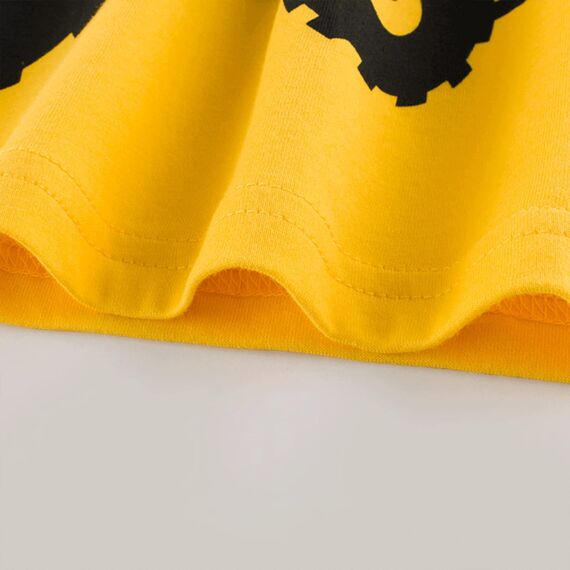 Unisex Baby T-Shirt Baumwolle Süß Karikatur Tier Muster Tops für 1-7 Jahre Alt (4-5 Jahre, H Gelber Bagger)