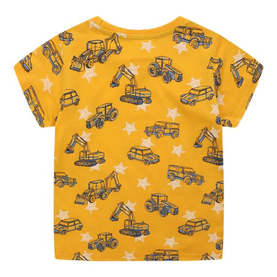 Unisex Baby T-Shirt Baumwolle Süß Karikatur Tier Muster Tops für 1-7 Jahre Alt (2-3 Jahre, H Stern Bagger)