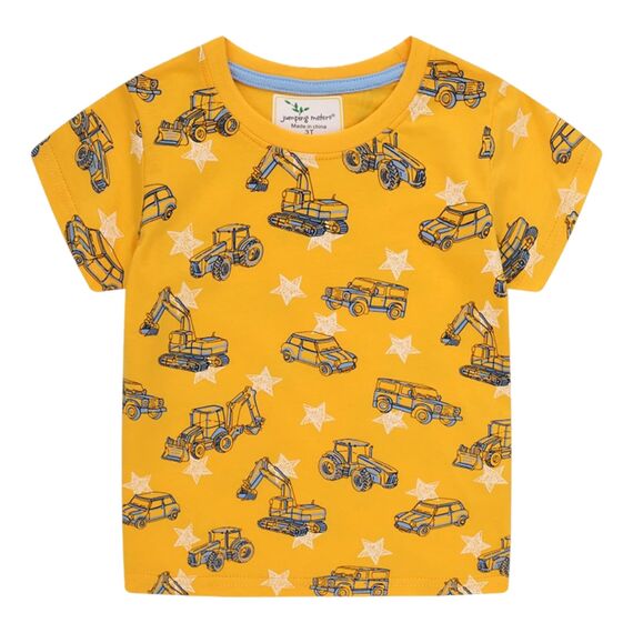 Unisex Baby T-Shirt Baumwolle Süß Karikatur Tier Muster Tops für 1-7 Jahre Alt (3-4 Jahre, H Stern Bagger)