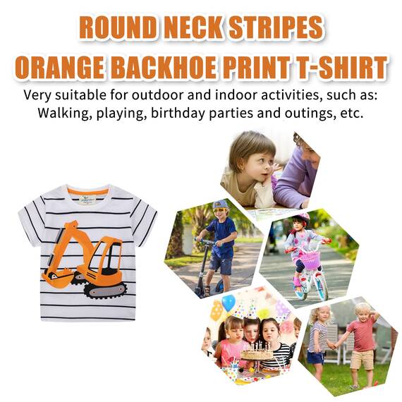 Unisex Baby T-Shirt Baumwolle Süß Karikatur Tier Muster Tops für 1-7 Jahre Alt (2-3 Jahre, H Oranger Bagger)