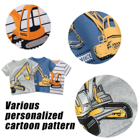 Unisex Baby T-Shirt Baumwolle Süß Karikatur Tier Muster Tops für 1-7 Jahre Alt (3-4 Jahre, A2)