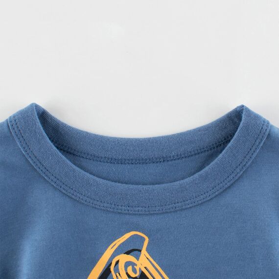 Unisex Baby T-Shirt Baumwolle Süß Karikatur Tier Muster Tops für 1-7 Jahre Alt (2-3 Jahre, H Blauer Bagger)