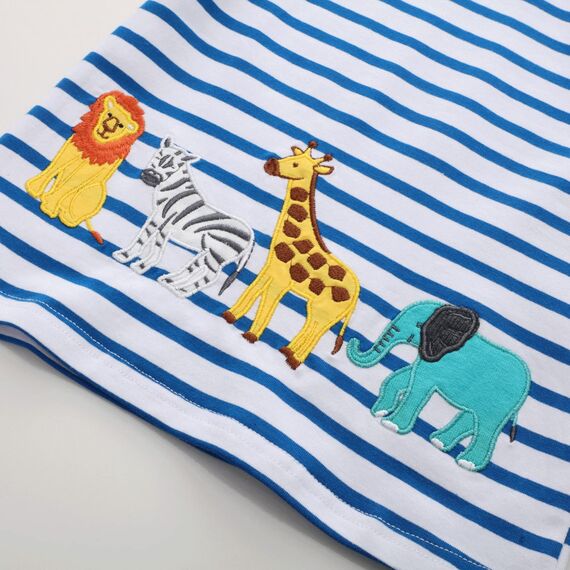 Unisex Baby T-Shirt Baumwolle Süß Karikatur Tier Muster Tops für 1-7 Jahre Alt (1-2 Jahre, H Tierische Streifen)