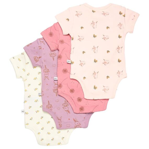 PIPPI Unisex Baby Body SS AO-printed (4-pack) Formender Body, Quail, 104