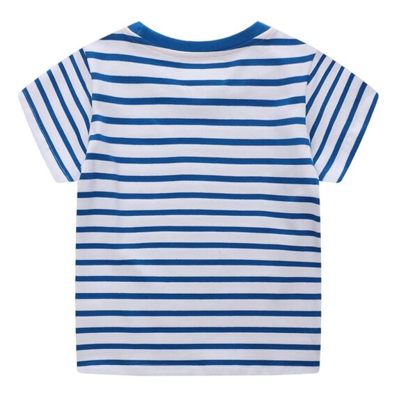 Unisex Baby T-Shirt Baumwolle Süß Karikatur Tier Muster Tops für 1-7 Jahre Alt (5-6 Jahre, H Tierische Streifen)