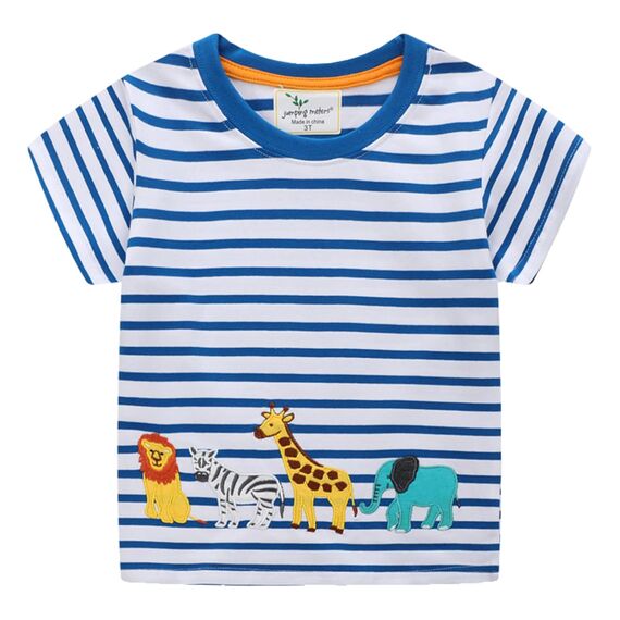 Unisex Baby T-Shirt Baumwolle Süß Karikatur Tier Muster Tops für 1-7 Jahre Alt (4-5 Jahre, H Tierische Streifen)
