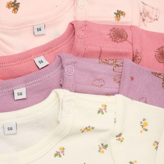 PIPPI Unisex Baby Body SS AO-printed (4-pack) Formender Body, Quail, 104