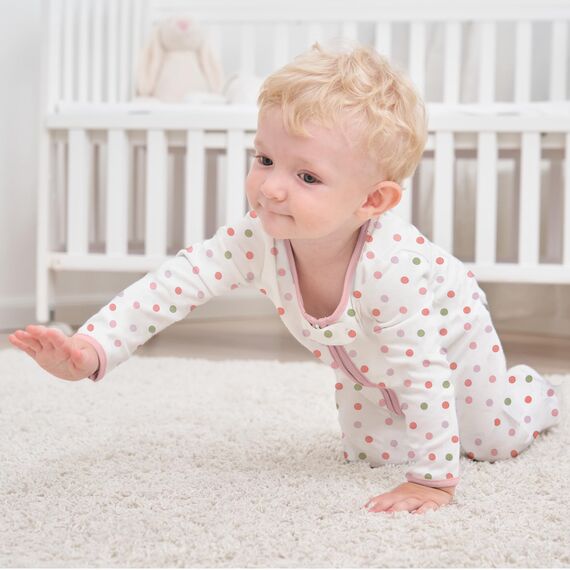 Neugeborenes Baby Jungen Mädchen Strampler mit Fuß Baby Schlafanzug Einteilige Lange Ärmel Overall Säuglings Frühling Herbst Body, 3er-Pack (Rosa, 3-6M)