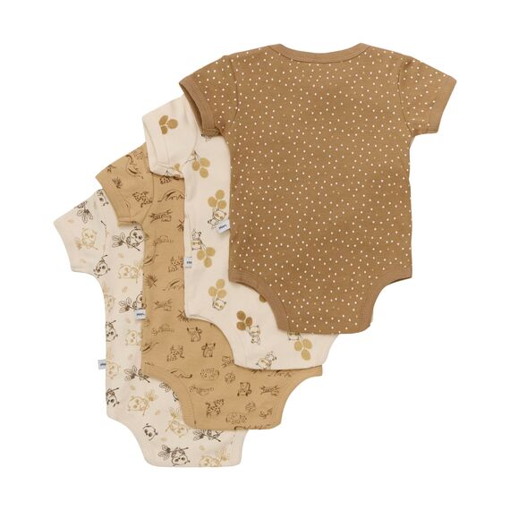 PIPPI Unisex Baby Body SS AO-printed (4-pack) Formender Body, TRUE, 104