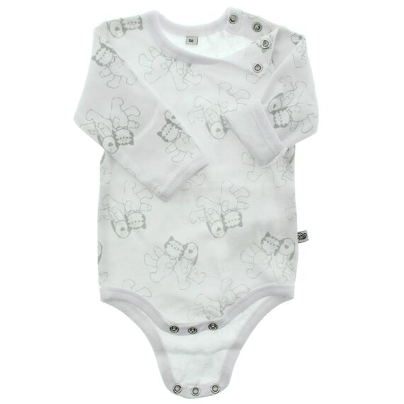 PIPPI Unisex Baby Body LS AO-printed (4-pack) Formender Body, White, 98