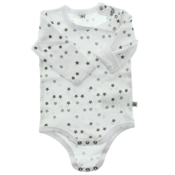 PIPPI Unisex Baby Body LS AO-printed (4-pack) Formender Body, White, 98