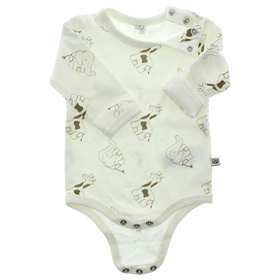 PIPPI Unisex Baby Body LS AO-printed (4-pack) Formender Body, White, 98