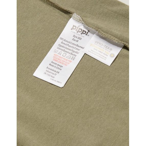 PIPPI Unisex Baby Body SS AO-printed (4-pack) Formender Body, Khaki, 92