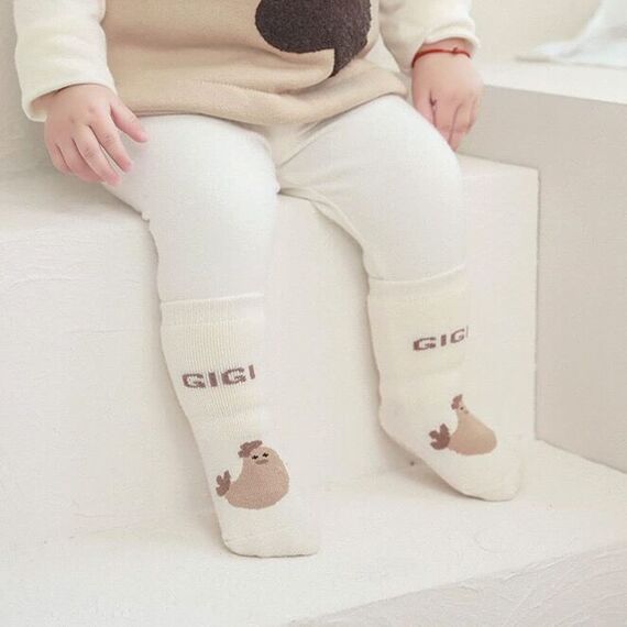 FedMois 5er Pack Baby Kleinkinder ABS rutschfeste Wintersocken dicke Thermosocken Baumwolle, Hähnchen, 1-3 Jahre