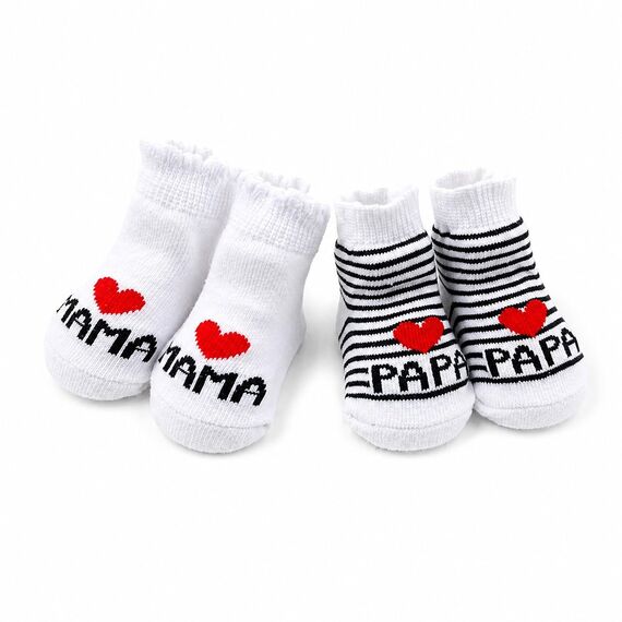 Distinct® Baby Baumwollsocken Süße Socken Ich liebe Mama + Ich liebe PaPa Neugeborenes Kleinkind Baby Sock Jungen Mädchen Cotton kleine Söckchen Geschenk (2 Paar)