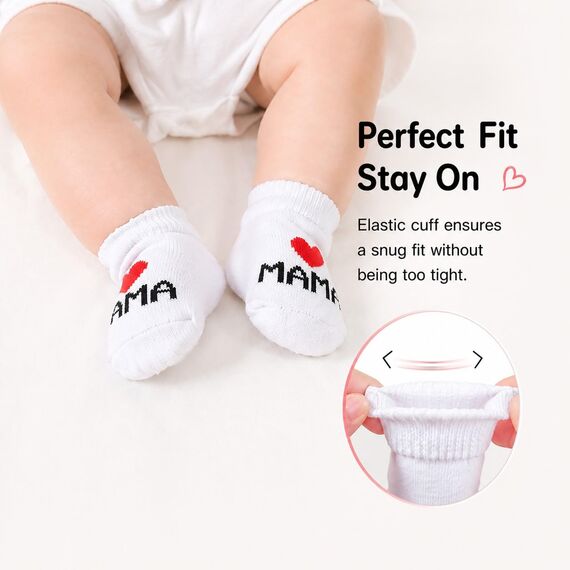 Distinct® Baby Baumwollsocken Süße Socken Ich liebe Mama + Ich liebe PaPa Neugeborenes Kleinkind Baby Sock Jungen Mädchen Cotton kleine Söckchen Geschenk (2 Paar)