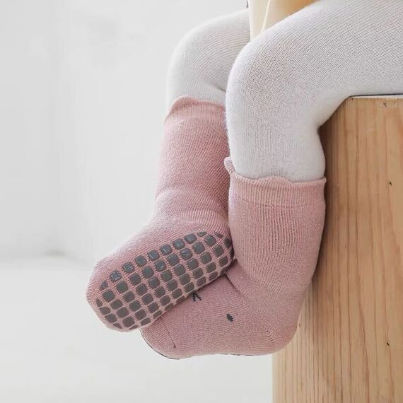 FedMois 5er Pack Baby Kleinkinder ABS rutschfeste Wintersocken dicke Thermosocken Baumwolle, Tiere, 0-1 Jahr