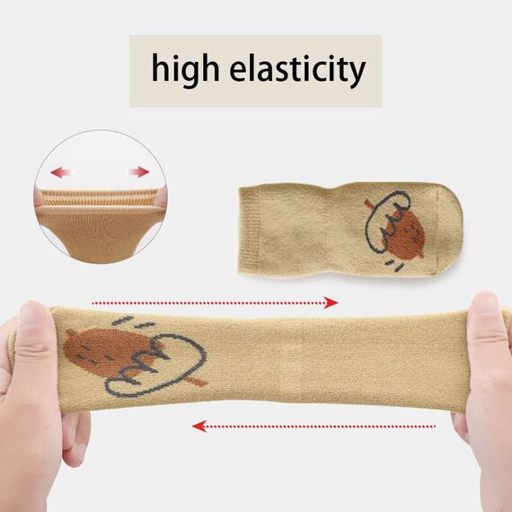 FedMois 5er Pack Baby Kleinkinder ABS rutschfeste Wintersocken dicke Thermosocken Baumwolle, Fuchs, 0-1 Jahr