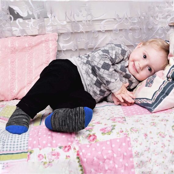 GENTABY Socken Jungen graue Kinder Babysocken - Baumwolle Bunte Sportsocken Neuartige Weiche Elastische - 10 paar für 10-14 Jahre Größe 23-26 27-30 31-34 Kleinkind Mädchen Schulsocken