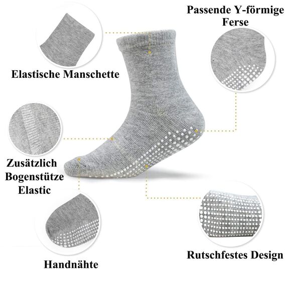 ELUTONG 12 Paar Socken Kinder Baby Jungen Socken ABS Antirutsch Anti-Rutsch Kleinkinder Babysocken für 7-10 Jahre
