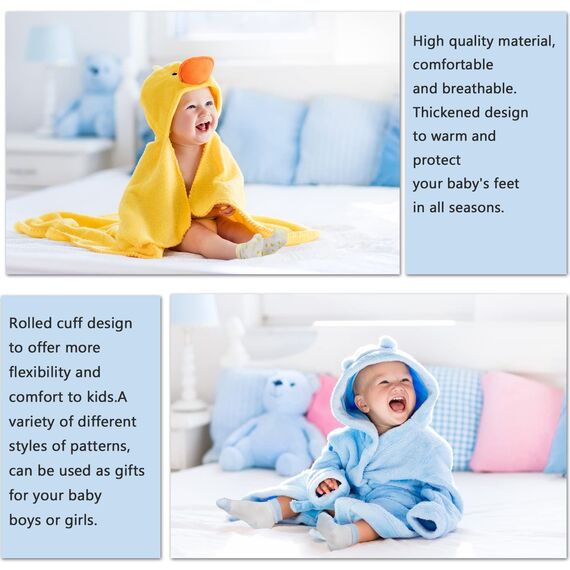 GENTABY Unisex Baby Socken - Warme Baumwolle Terry 10 Paar Baby Jungen & Mädchen 0-6 Monate Dicke Winter Socken
