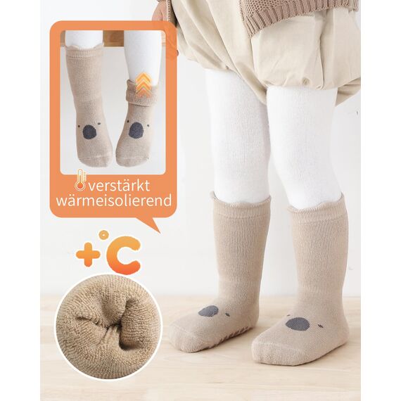 Kyopp 5 Paar Warme Socken Baby Winter Stoppersocken Kindersocken Dicke Socks
