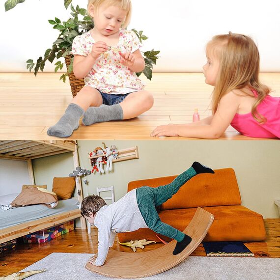 ELUTONG 12 Paar Socken Kinder Baby Jungen Socken ABS Antirutsch Anti-Rutsch Kleinkinder Babysocken für 5-7 Jahre