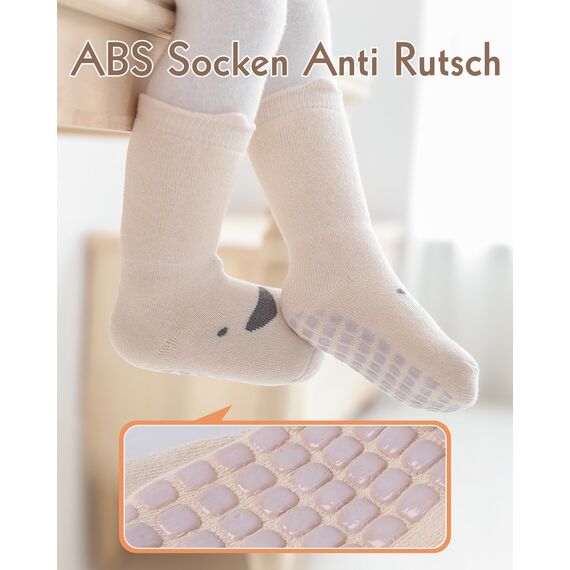 Kyopp 5 Paar Warme Socken Baby Winter Stoppersocken Kindersocken Dicke Socks
