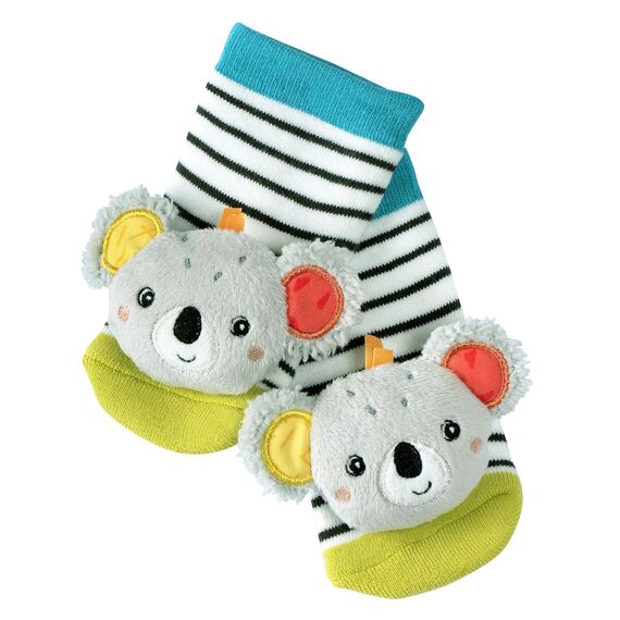 Fehn Rasselsocken Baby Koala – Babysocken mit Rassel Funktion – Socken zur Förderung der Motorik – Babykleidung ideal als Erstlingssöckchen – Lernspielzeug für Kinder von 0-12 Monaten