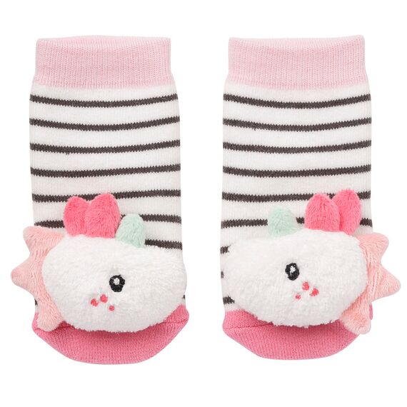 Fehn Rasselsocken Baby Einhorn – Babysocken mit Rassel-Funktion und Einhorn-Köpfchen – Fördern Motorik & Sinne – Babykleidung optimal als Erstlingssöckchen – Für Babys & Kleinkinder ab 0+ Monaten
