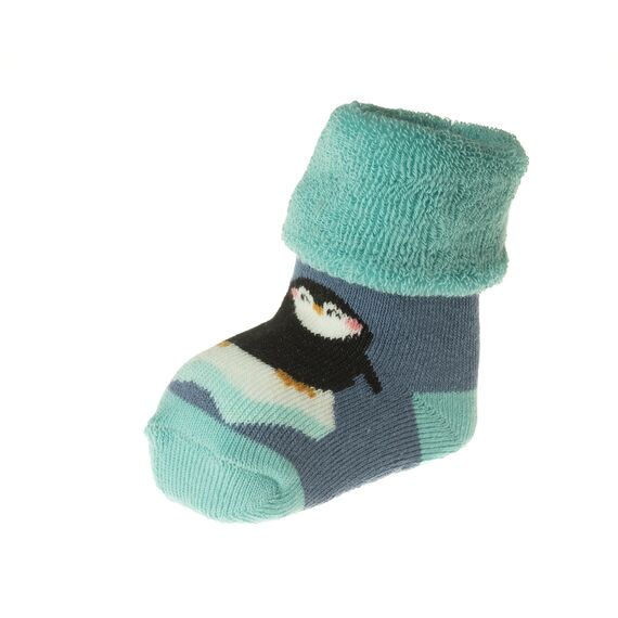 Jacob's – Erstlingssöckchen Baby 3er Pack | Weiche Vollfrottee-Socken mit Pinguinmotiv, OEKO-TEX® zertifiziert | Größe 0–3 Monate, hautfreundlich & wärmend
