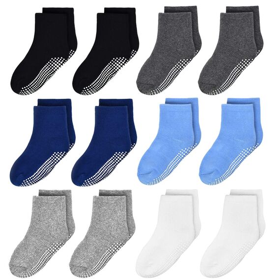 ELUTONG 12 Paar Socken Kinder Baby Jungen Socken ABS Antirutsch Anti-Rutsch Kleinkinder Babysocken für 3-5 Jahre